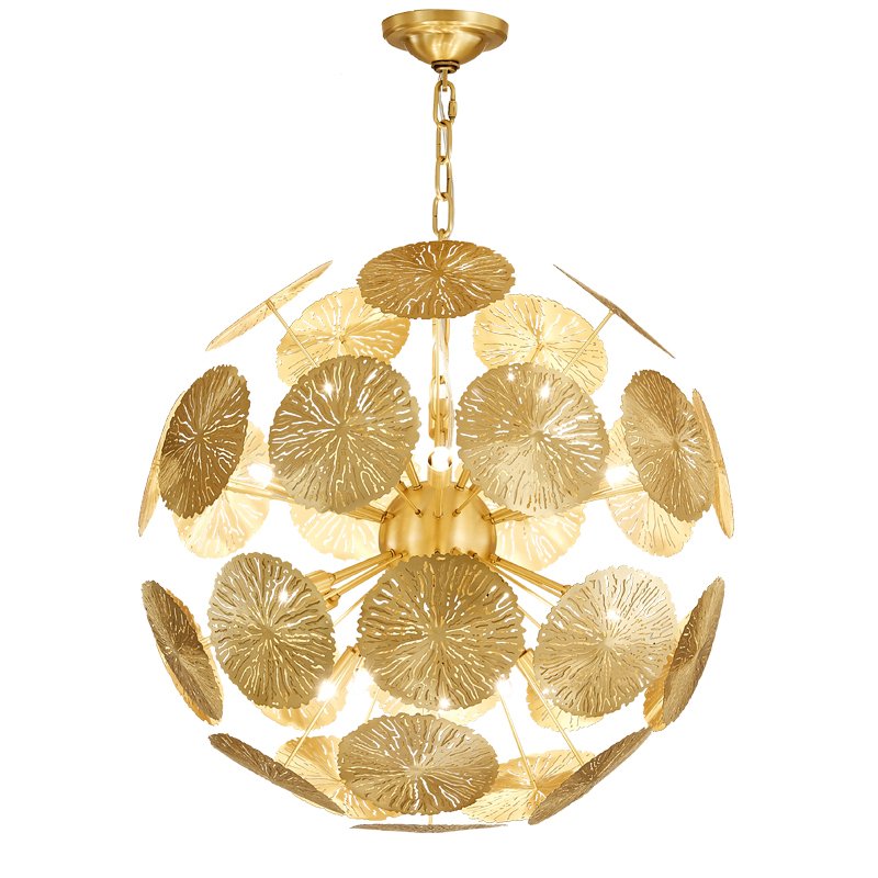 Люстра GLOBAL VIEWS LILY PAD Chandelier Латунь во Владивостоке | Loft Concept 