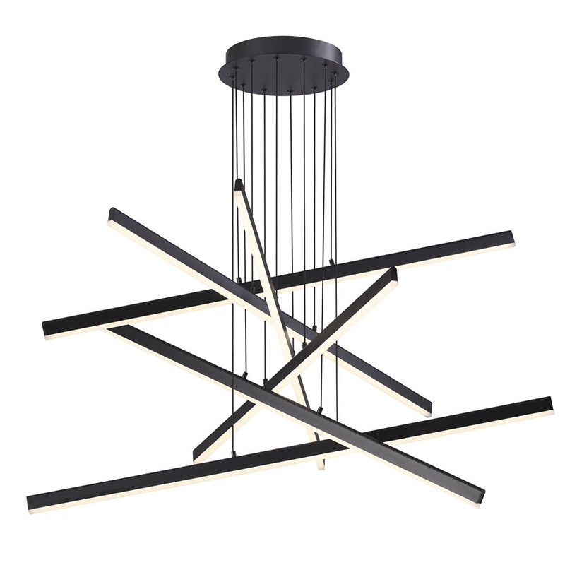 Люстра Rolf Six Black Lines Chandelier Черный Люстра Rolf Six Black Lines Chandelier Черный во Владивостоке | Loft Concept