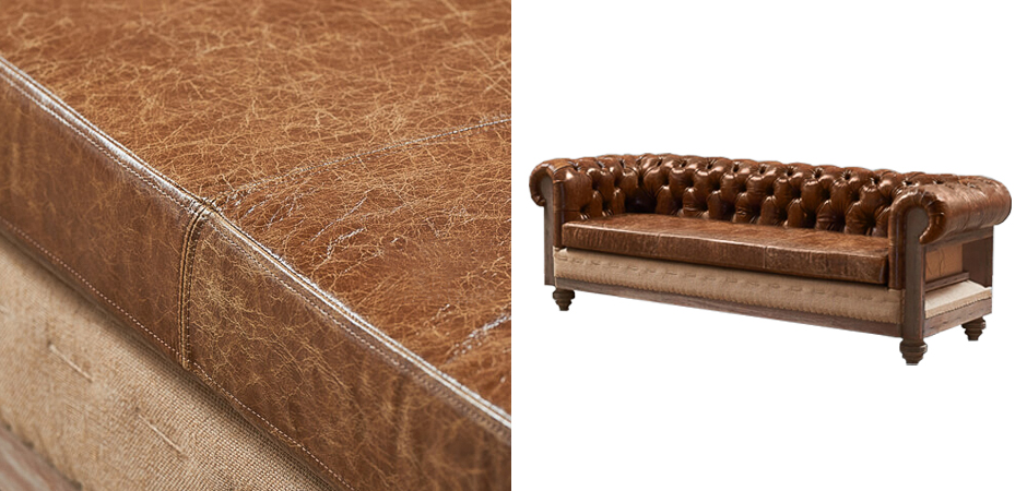 Диван Deconstructed Chesterfield Sofa triple Brown leather Диван Deconstructed Chesterfield Sofa triple Brown leather - Loft-Concept во Владивостоке