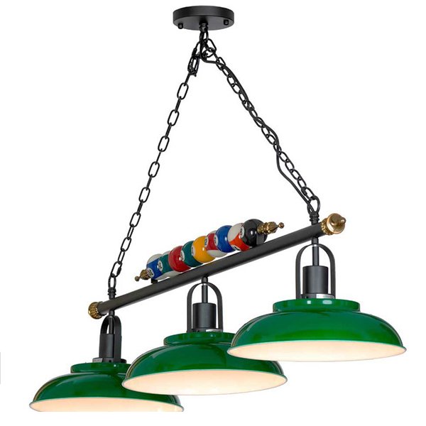 Светильник для бильярда Billiards Light Line 3 Черный Зеленый Светильник для бильярда Billiards Light Line 3 Черный Зеленый во Владивостоке | Loft Concept