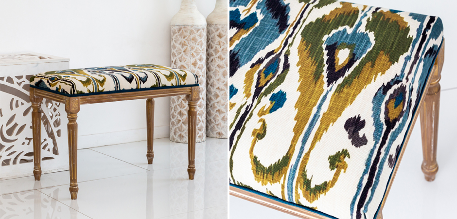 Банкетка Ikat Pattern из натурального бука Банкетка Ikat Pattern из натурального бука - Loft-Concept во Владивостоке