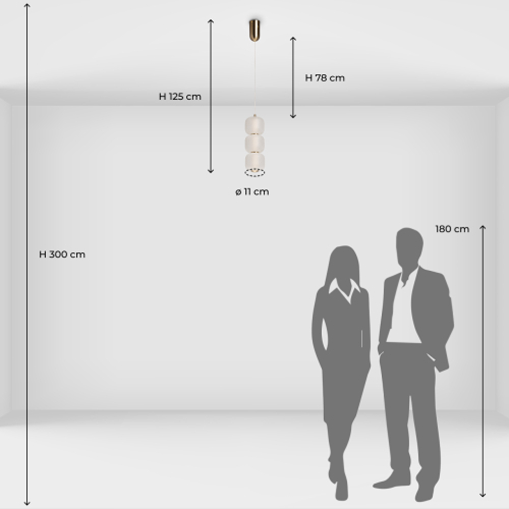 Подвесной светильник с 3-мя округлыми матовыми плафонами из белого стекла Golden Swirl во Владивостоке