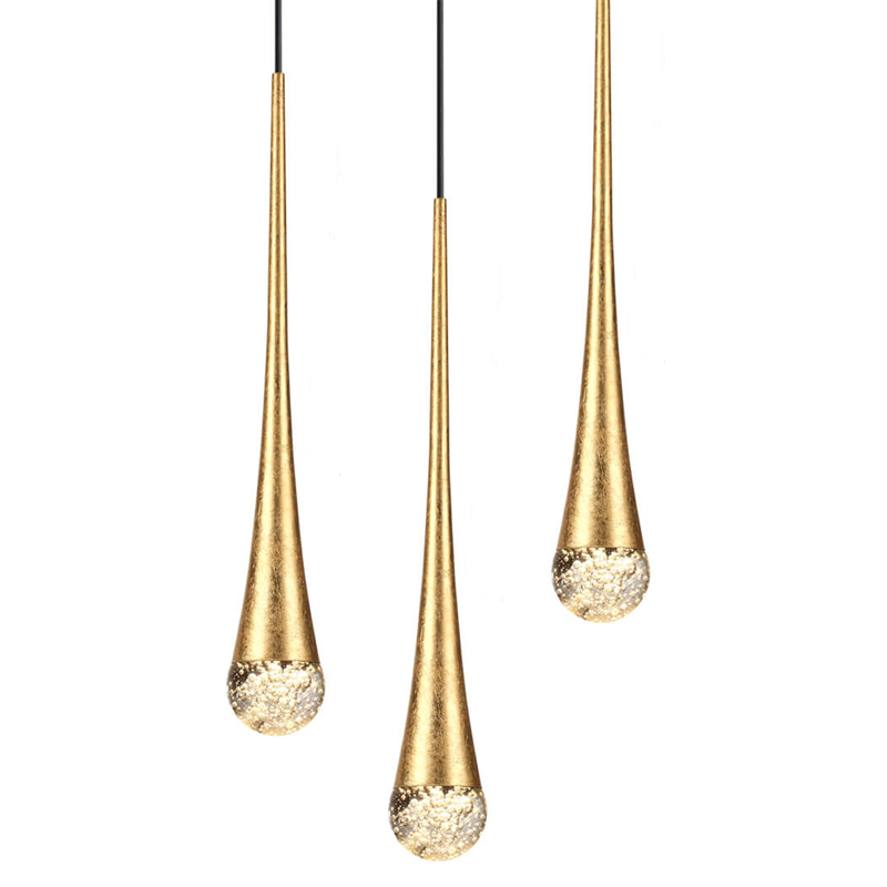 Подвесной светильник Golden Drop Lamp Золотой Прозрачное Стекло Подвесной светильник Golden Drop Lamp Золотой Прозрачное Стекло во Владивостоке | Loft Concept