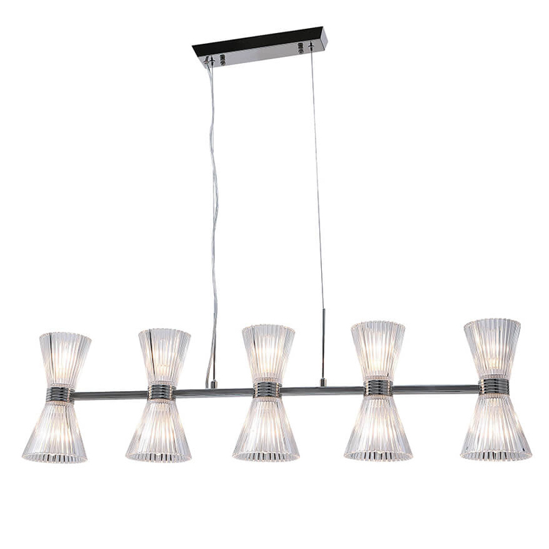 Люстра Glass Horn Light matt nickel 10 Прозрачное Стекло Никель Сатин Люстра Glass Horn Light matt nickel 10 Прозрачное Стекло Никель Сатин во Владивостоке | Loft Concept