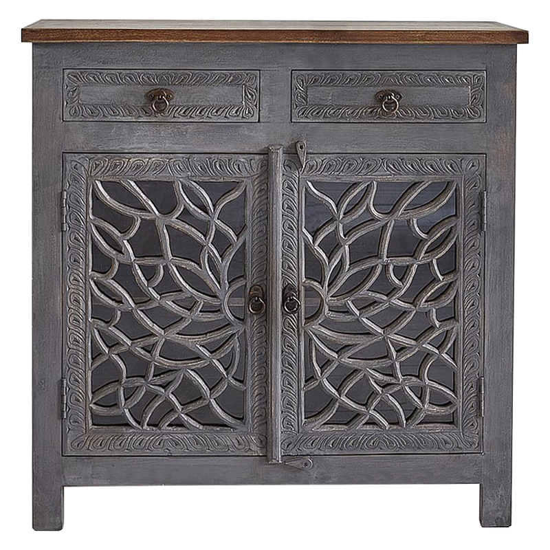 Комод Indian Antique White Furniture Chest of Drawers Rupa серый Серый Коричневый Прозрачное Стекло Комод Indian Antique White Furniture Chest of Drawers Rupa серый Серый Коричневый Прозрачное Стекло во Владивостоке | Loft Concept