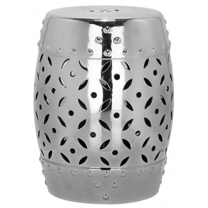 Керамический табурет Coin Lattice Garden Stool - Silver Серебряный во Владивостоке | Loft Concept 