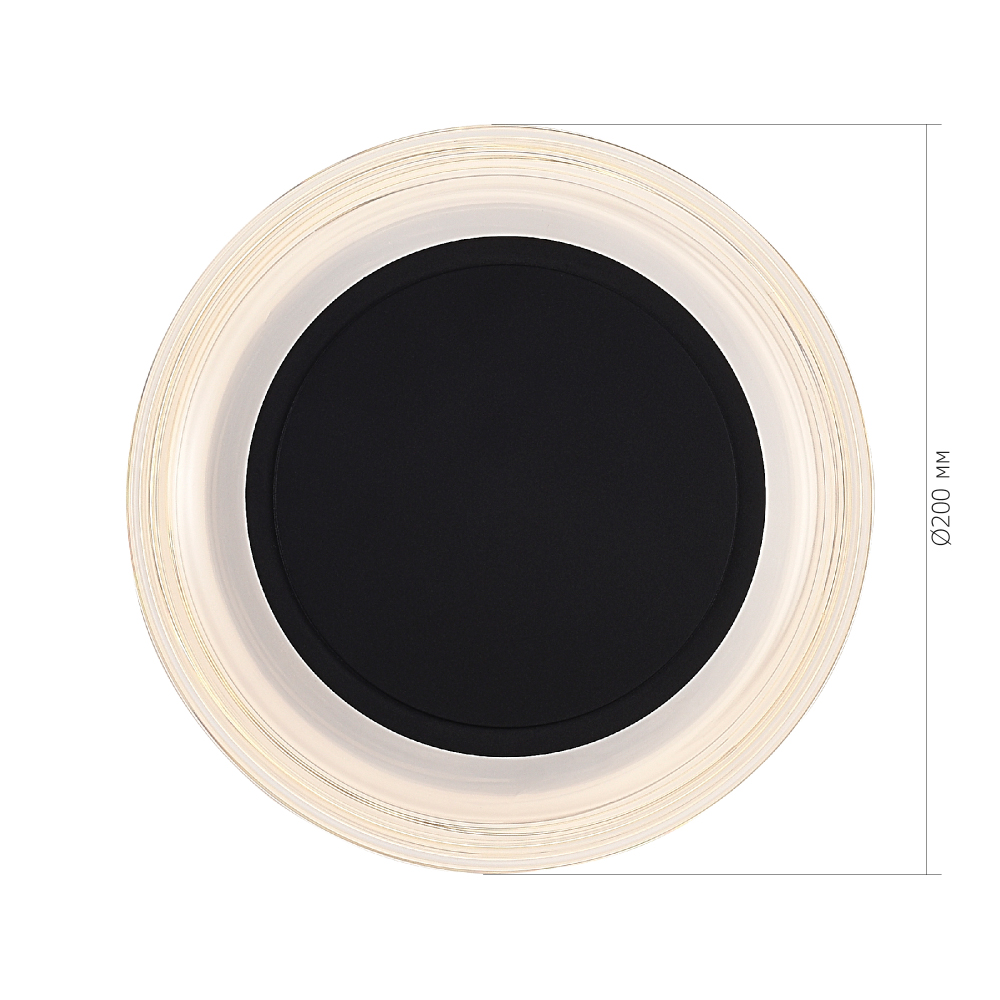 Бра круглое черный/прозрачный Plumpness LED 7 во Владивостоке