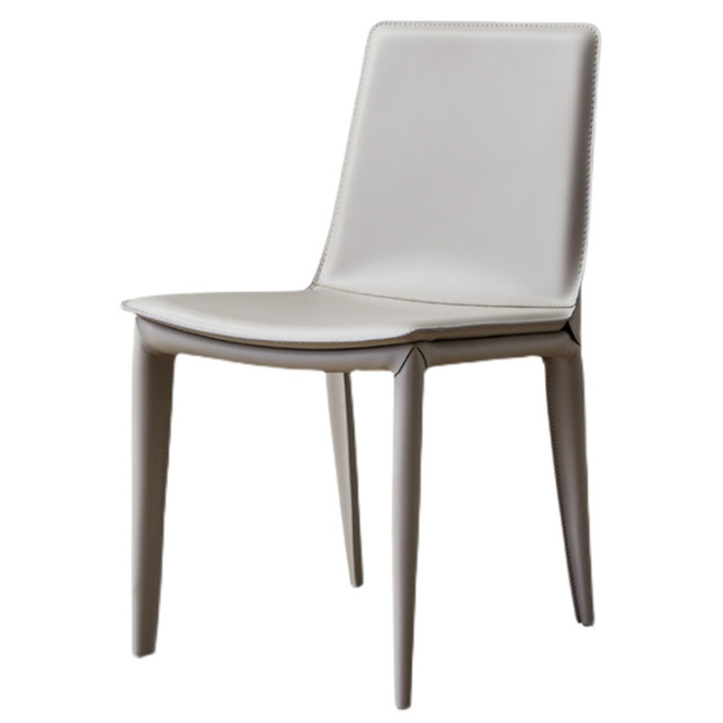 Стул с кожаной обивкой Elbert Chair White Белый Белый Стул с кожаной обивкой Elbert Chair White Белый Белый во Владивостоке | Loft Concept