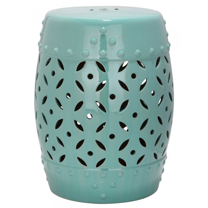 Керамический табурет Coin Lattice Garden Stool - Light Blue Голубой пастельный Керамический табурет Coin Lattice Garden Stool - Light Blue Голубой пастельный во Владивостоке | Loft Concept