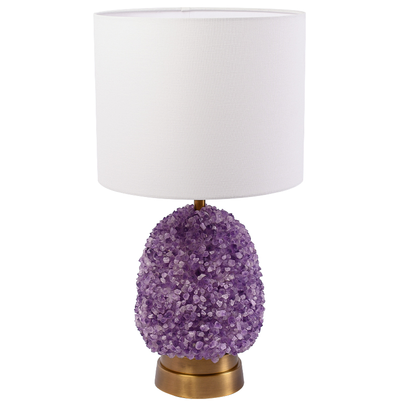 Настольная лампа с абажуром Riche Table Lamp Фиолетовый Латунь Белый Настольная лампа с абажуром Riche Table Lamp Фиолетовый Латунь Белый во Владивостоке | Loft Concept