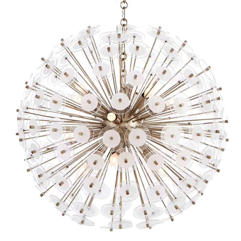 Люстра White Disco Glass Sputnik Chandelier 56 Серебряный Белый Люстра White Disco Glass Sputnik Chandelier 56 Серебряный Белый во Владивостоке | Loft Concept