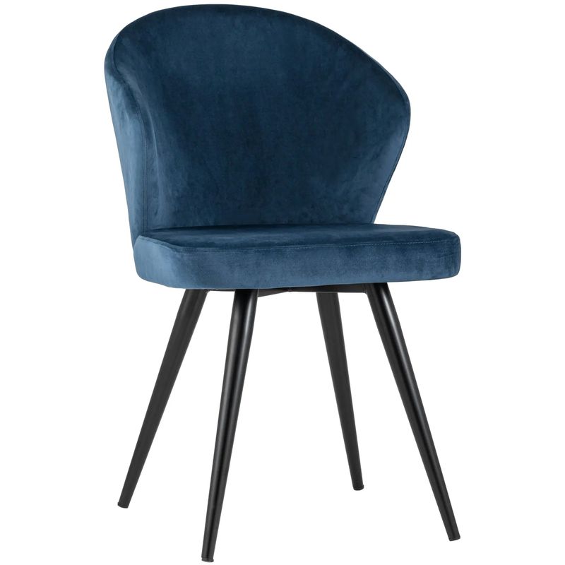 Стул Синий Бархат Volante Chair Синий Черный Стул Синий Бархат Volante Chair Синий Черный во Владивостоке | Loft Concept
