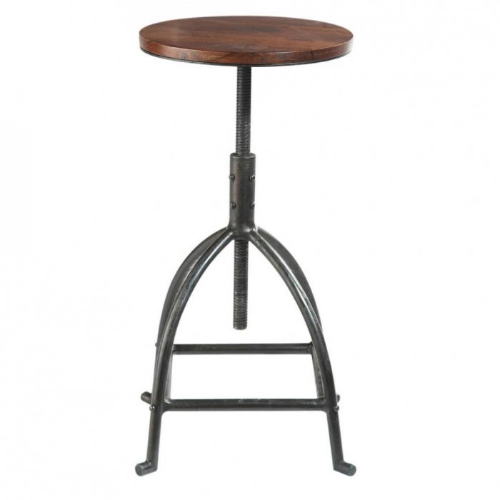 Барный стул Industrial Bar Oak Barstool Сталь Коричневый во Владивостоке | Loft Concept 
