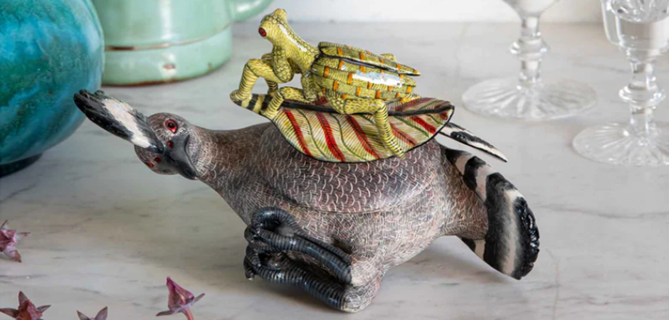 Шкатулка Птичка Hoopoe and Praying Mantis Box - фото №1