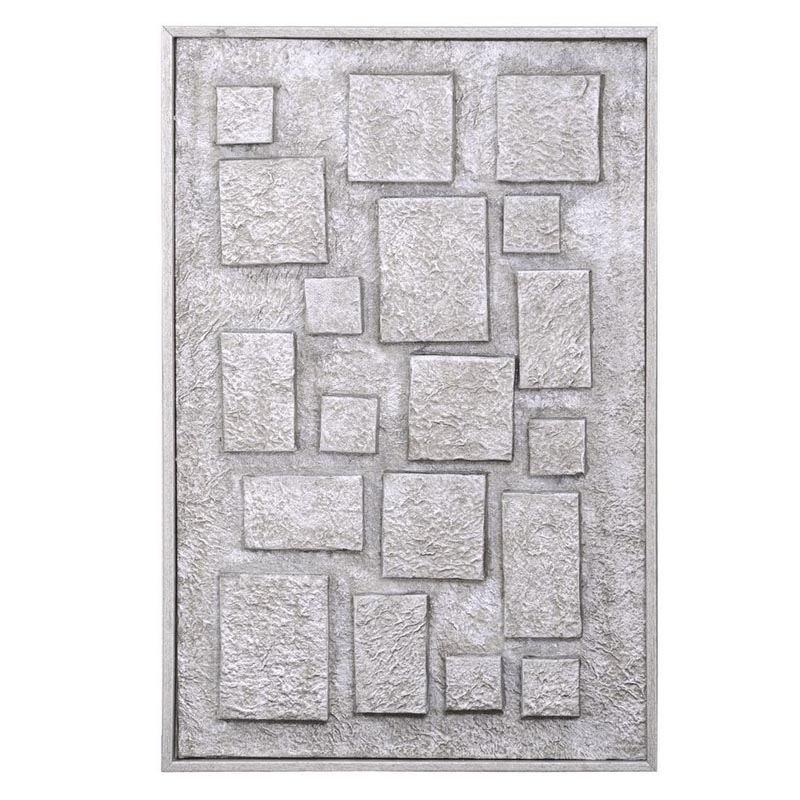 Панно Protruding Squares Серебряный Черный Панно Protruding Squares Серебряный Черный во Владивостоке | Loft Concept