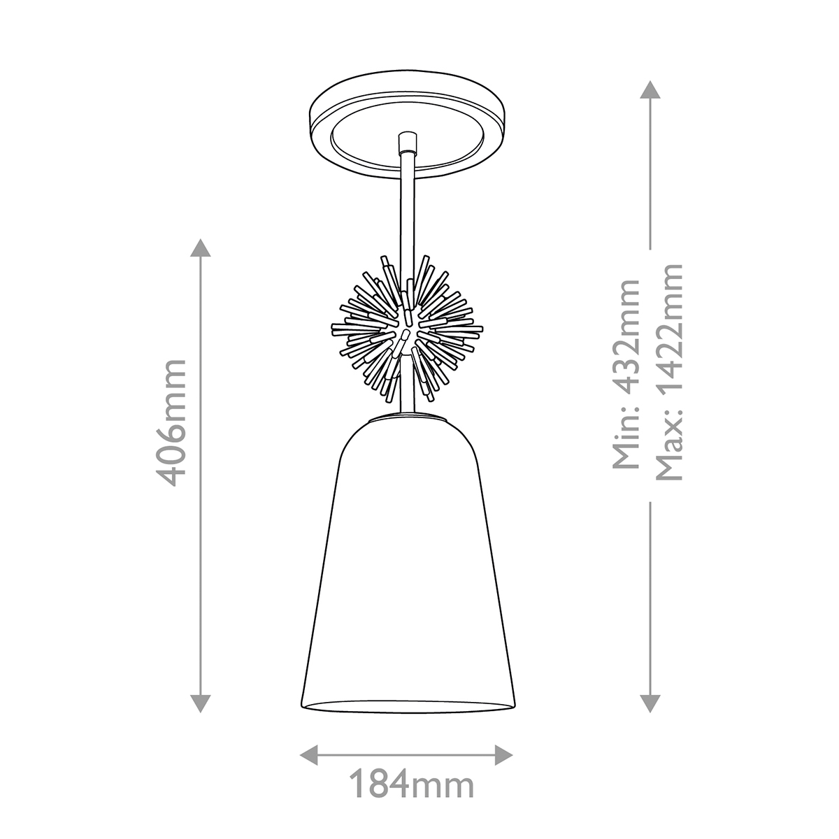 Подвесной светильник золотого цвета с колоколообразным стеклянным плафоном и декоративным элементом Elstead Lighting во Владивостоке