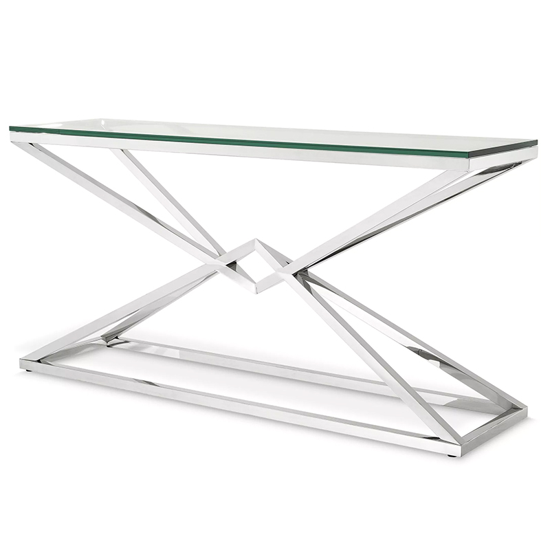 Консоль Eichholtz Console Table Connor L Chrome Хром Прозрачное Стекло Консоль Eichholtz Console Table Connor L Chrome Хром Прозрачное Стекло во Владивостоке | Loft Concept