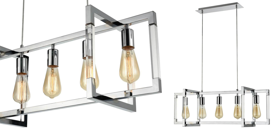 Подвесной светильник Transparent Strips Chromium 5 Подвесной светильник Transparent Strips Chromium 5 - Loft-Concept во Владивостоке