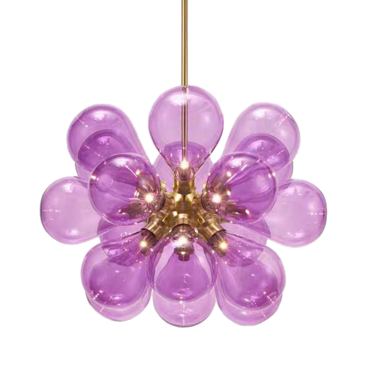 Люстра Simonet Chandelier Лиловый Золотой Люстра Simonet Chandelier Лиловый Золотой во Владивостоке | Loft Concept
