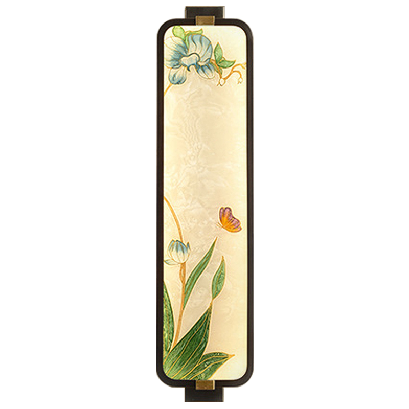 Настенный светильник Blue Flowers Butterfly Oriental Scenes Wall Lamp Мульти Бежевый Темная медь Настенный светильник Blue Flowers Butterfly Oriental Scenes Wall Lamp Мульти Бежевый Темная медь во Владивостоке | Loft Concept