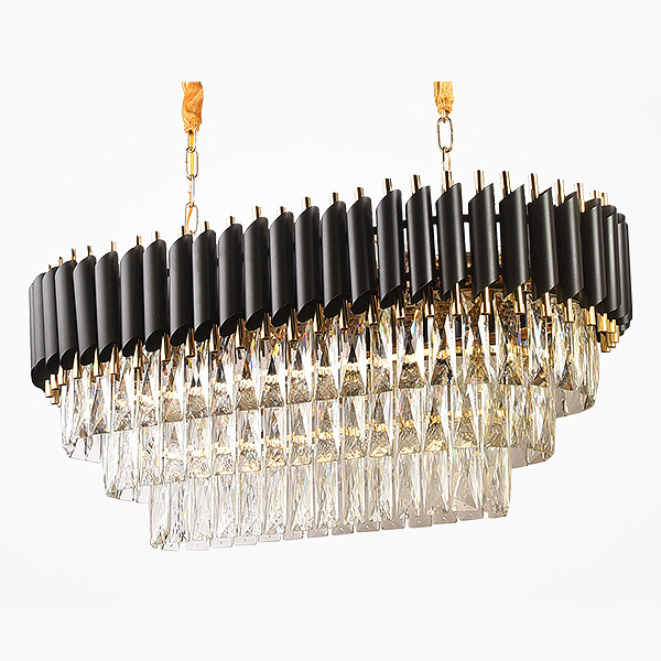 Люстра Empire Black Rectangular Chandelier Crystal Черный Золотой Прозрачный Люстра Empire Black Rectangular Chandelier Crystal Черный Золотой Прозрачный во Владивостоке | Loft Concept