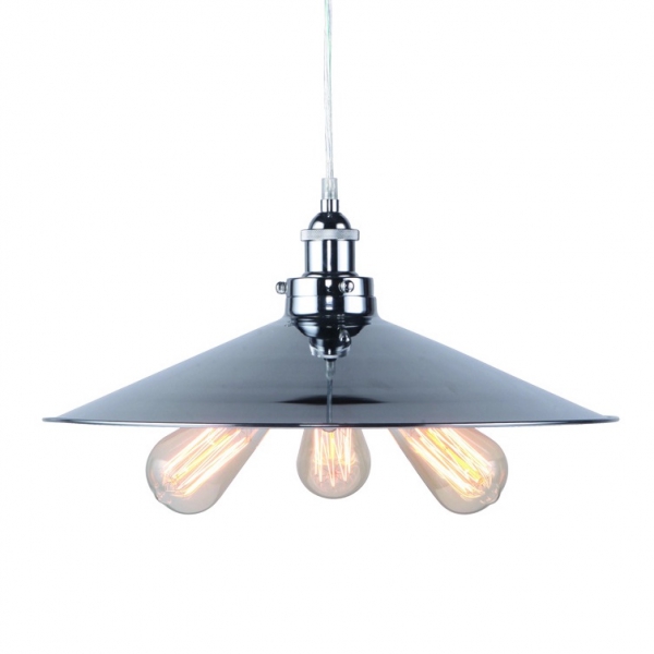 Подвесной светильник 20th C. Factory Filament Metal Triple Pendant rh Хром Подвесной светильник 20th C. Factory Filament Metal Triple Pendant rh Хром во Владивостоке | Loft Concept