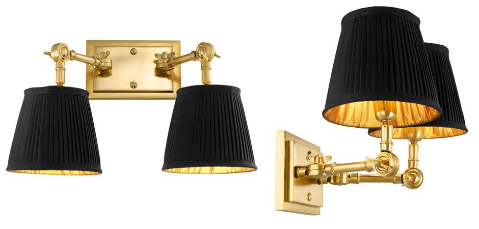 Бра Wall Lamp Wentworth Double Gold+Black Бра Wall Lamp Wentworth Double Gold+Black - Loft-Concept во Владивостоке