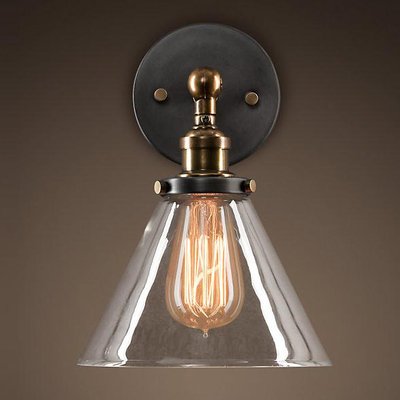 Бра Loft Clear Glass Wide Cloche Черный Бра Loft Clear Glass Wide Cloche Черный во Владивостоке | Loft Concept