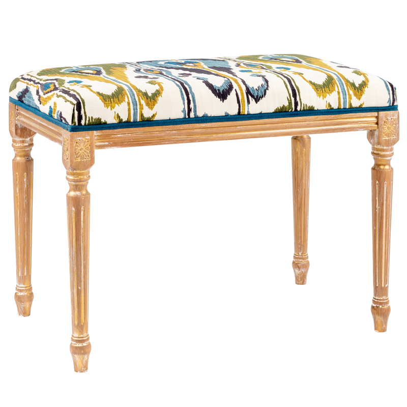 Банкетка Ikat Pattern из натурального бука Золотой Мульти Банкетка Ikat Pattern из натурального бука Золотой Мульти во Владивостоке | Loft Concept