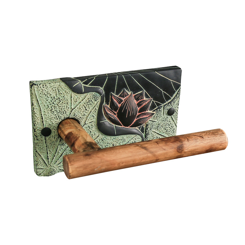 Держатель для бумаги Lotus Wood Графит Зеленый шалфей Коричневый Держатель для бумаги Lotus Wood Графит Зеленый шалфей Коричневый во Владивостоке | Loft Concept