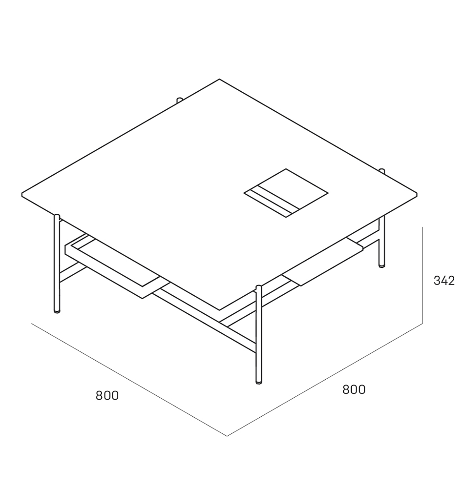 Karat журнальный столик цвета тёмный камень с съемным подносом во Владивостоке