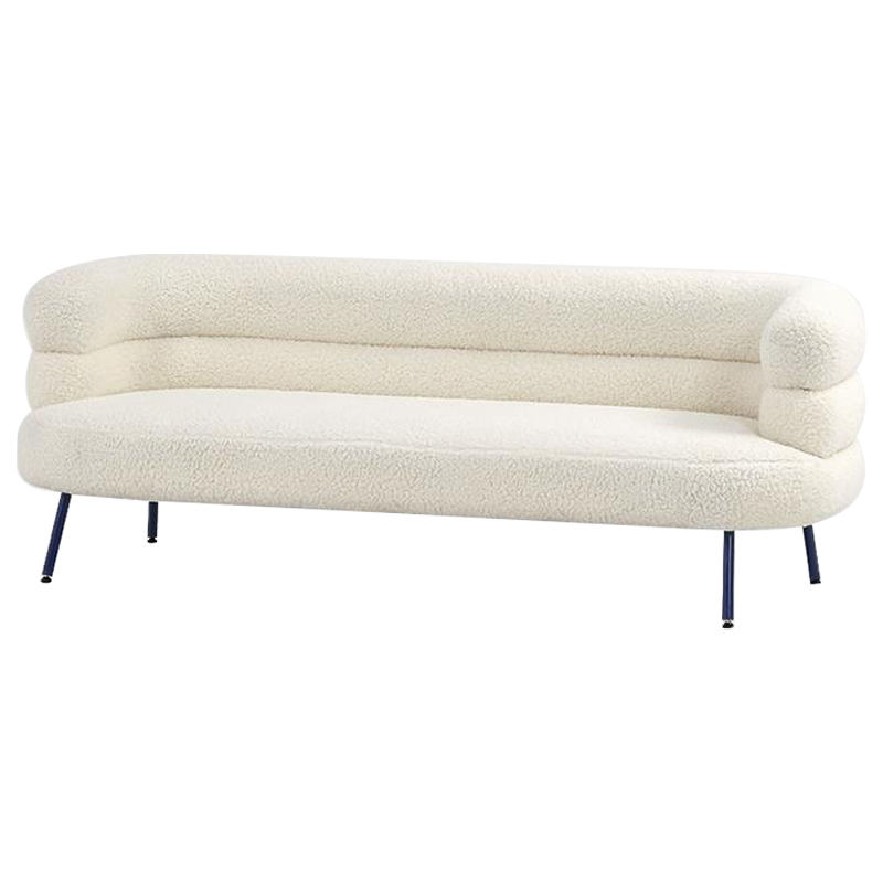 Диван Boyle White Boucle Sofa Белый Черный Диван Boyle White Boucle Sofa Белый Черный во Владивостоке | Loft Concept