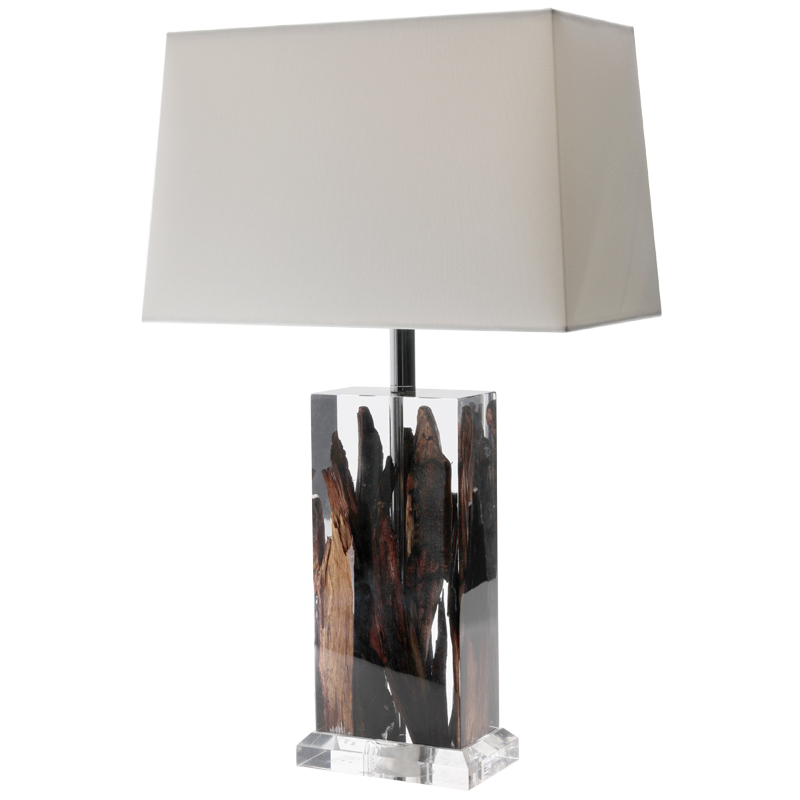 Настольная лампа Kisimi Table Lamp dark Белый Коричневый Настольная лампа Kisimi Table Lamp dark Белый Коричневый во Владивостоке | Loft Concept