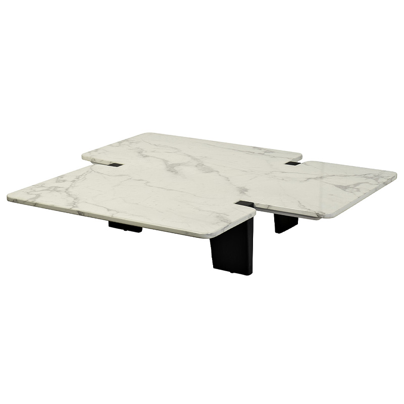 Кофейный стол Lewys Marble Coffee Table Белый Мрамор Bianco Коричневый Кофейный стол Lewys Marble Coffee Table Белый Мрамор Bianco Коричневый во Владивостоке | Loft Concept