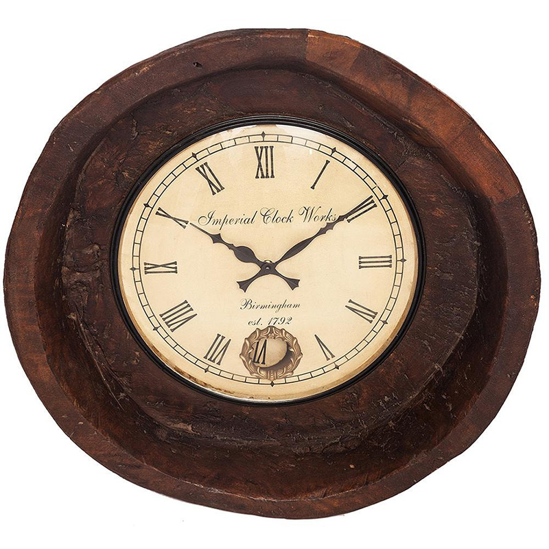 Часы Antique Indian Mango Tree Clock Коричневый Часы Antique Indian Mango Tree Clock Коричневый во Владивостоке | Loft Concept