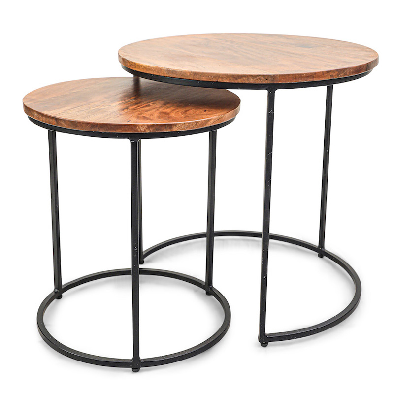 Комплект приставных столов Stafford Table darker Черный Коричневый Комплект приставных столов Stafford Table darker Черный Коричневый во Владивостоке | Loft Concept