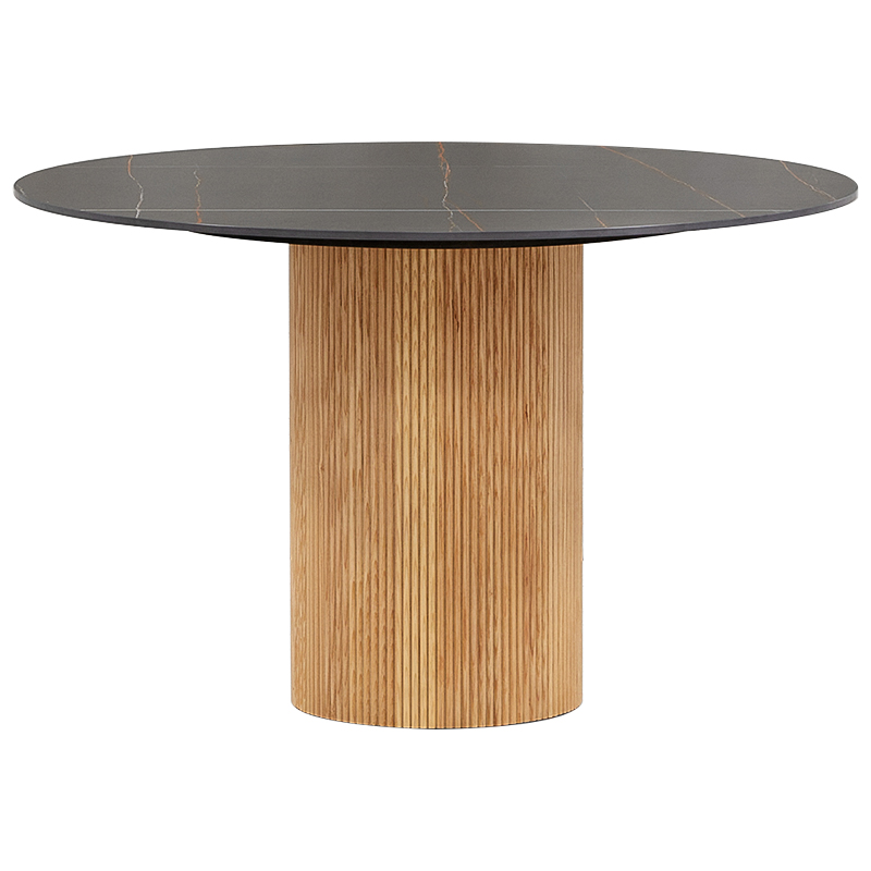 Круглый обеденный стол Malcolm Stone Dinner Table Черный Древесина Круглый обеденный стол Malcolm Stone Dinner Table Черный Древесина во Владивостоке | Loft Concept
