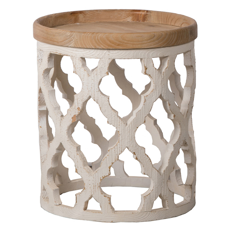 Приставной стол Panfilu Wooden Side Table Древесина Белый Приставной стол Panfilu Wooden Side Table Древесина Белый во Владивостоке | Loft Concept