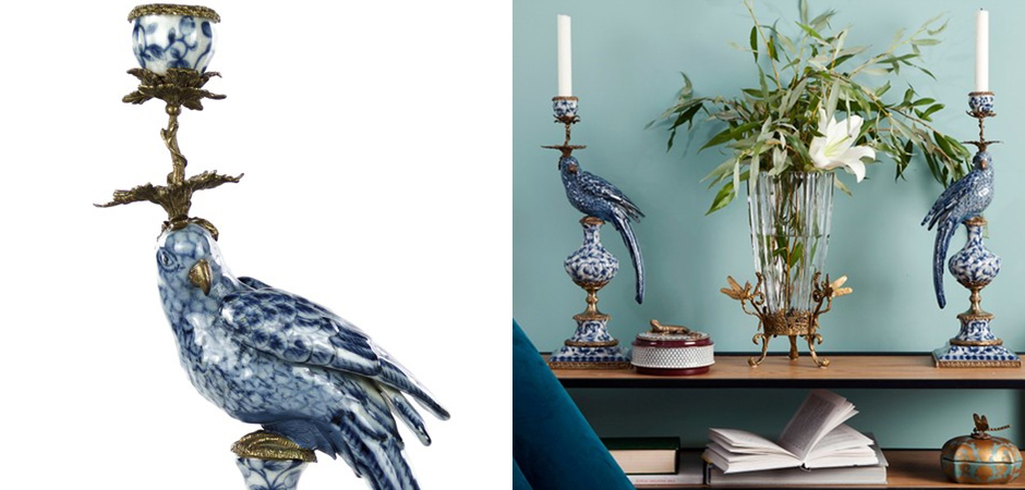 Подсвечник Blue and White Parrot Подсвечник Blue and White Parrot - Loft-Concept во Владивостоке
