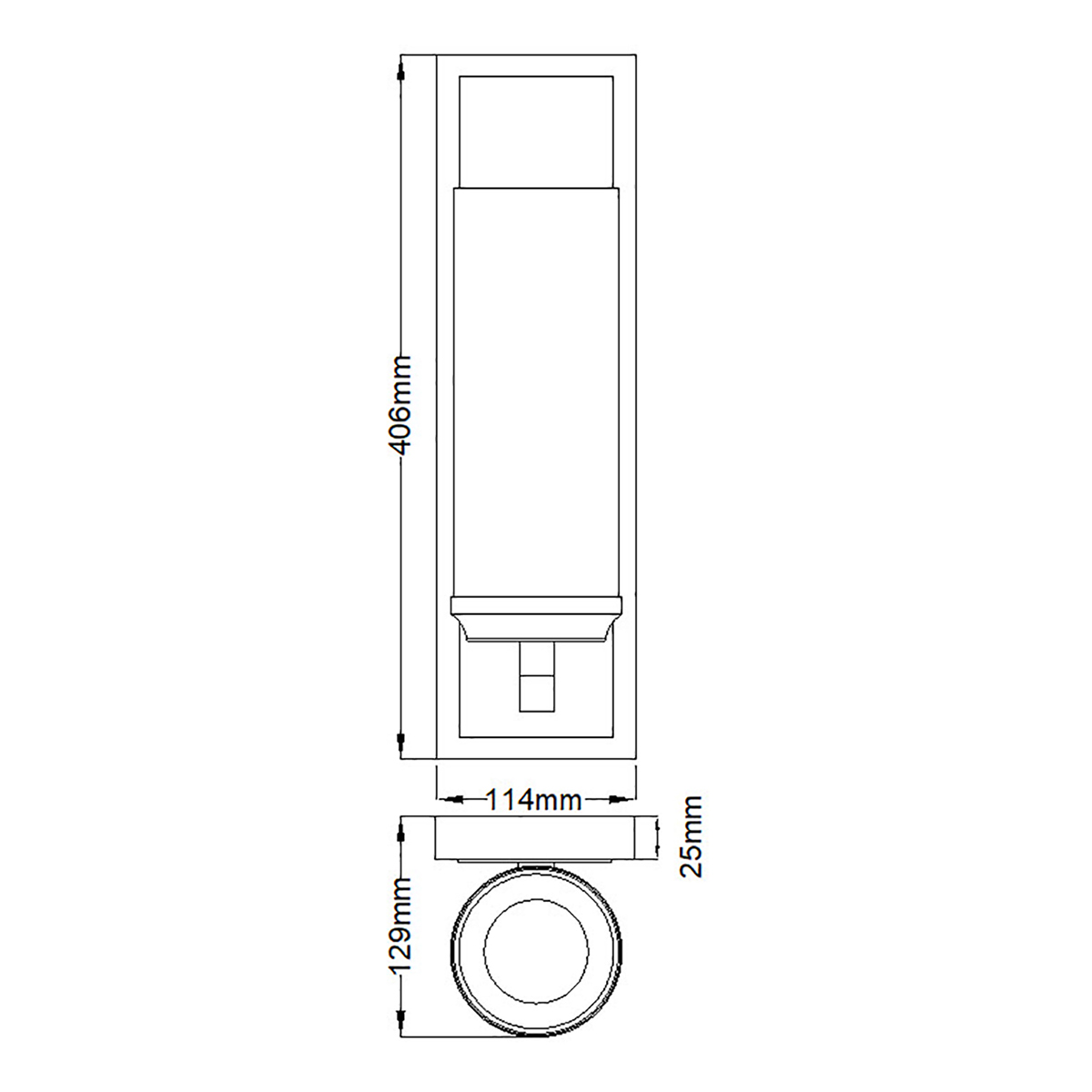Бра для ванных комнат с белым цилиндрическим плафоном на прямоугольном основании цвета хром Feiss во Владивостоке
