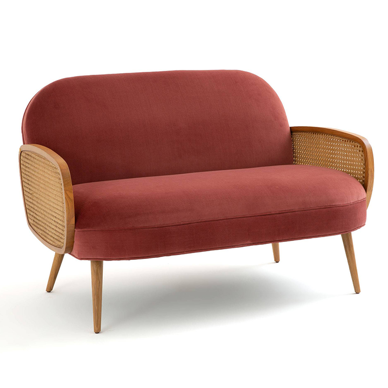 Диван Morten Wicker Crimson Sofa Малиновый Малиновый (Crimson) во Владивостоке | Loft Concept 
