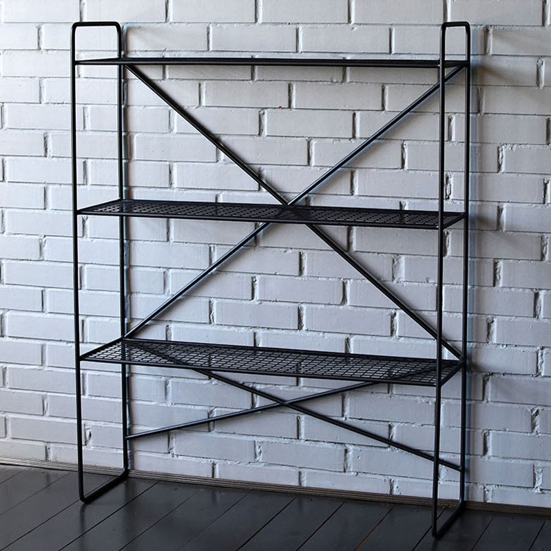 Стеллаж Ridley Black Industrial Metal Rust Rack Черный Стеллаж Ridley Black Industrial Metal Rust Rack Черный во Владивостоке | Loft Concept