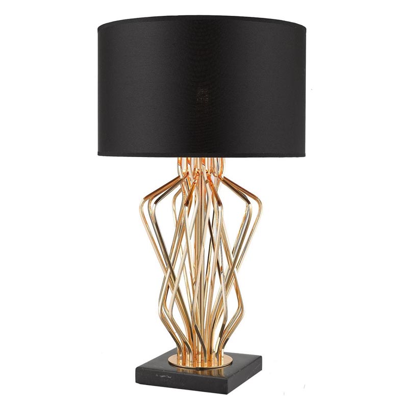 Настольная лампа Lester Table Lamp Черный Мрамор Nero Глянцевое золото Настольная лампа Lester Table Lamp Черный Мрамор Nero Глянцевое золото во Владивостоке | Loft Concept