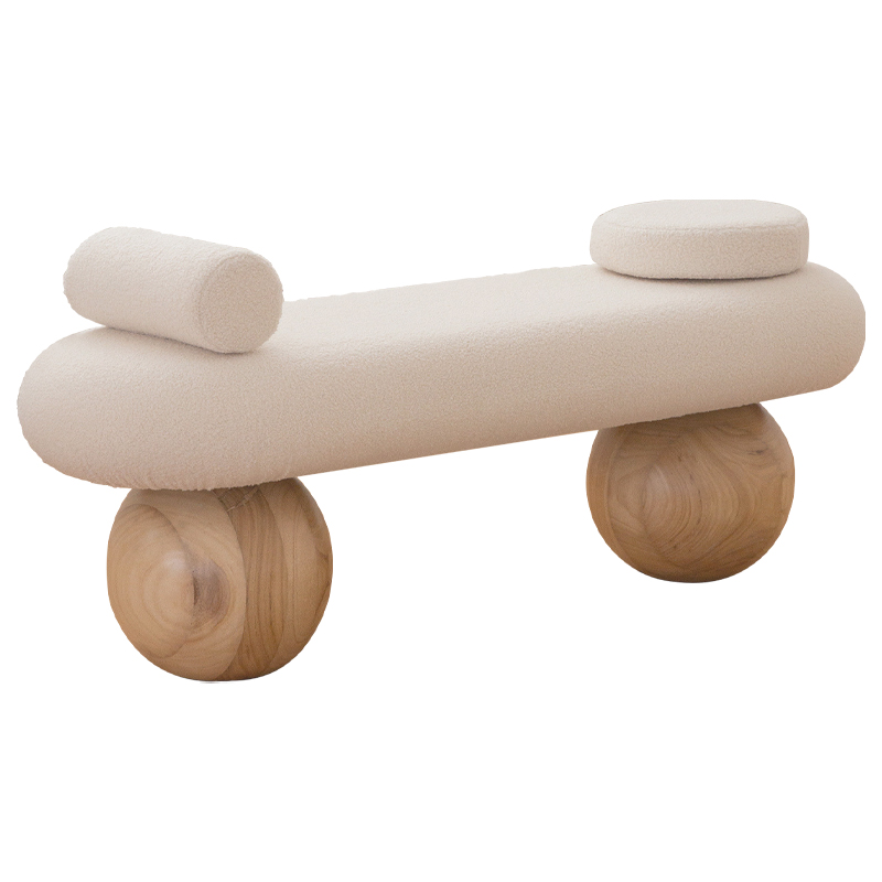 Банкетка Jemima Wooden Forms Bench Бежевый Коричневый Банкетка Jemima Wooden Forms Bench Бежевый Коричневый во Владивостоке | Loft Concept