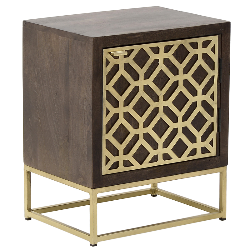 Тумба Iver Nightstand Золотой Коричневый Тумба Iver Nightstand Золотой Коричневый во Владивостоке | Loft Concept