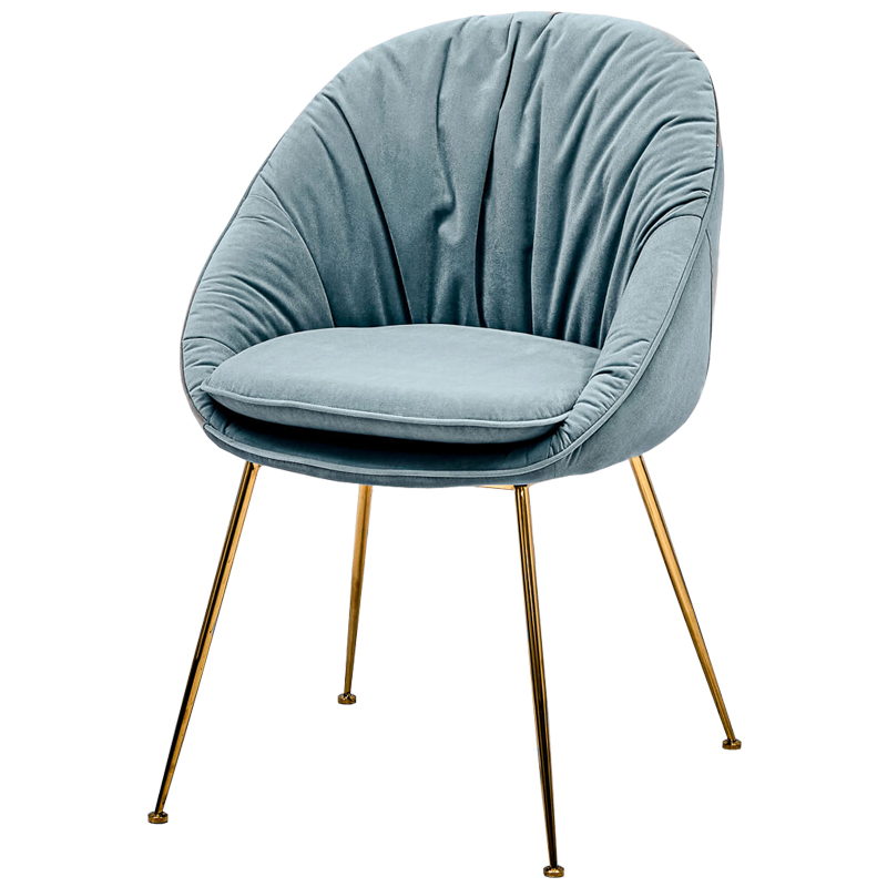 Стул Perrers Stool Pastel Blue Голубой пастельный Глянцевое золото во Владивостоке | Loft Concept 