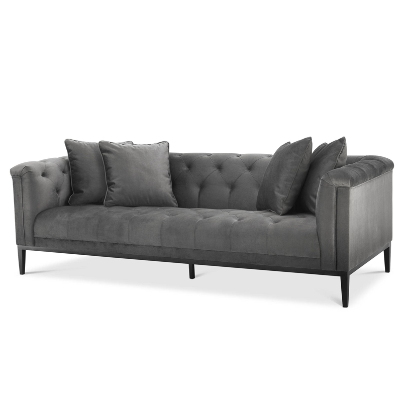 Диван Eichholtz Sofa Cesare Grey Серый Темная бронза Диван Eichholtz Sofa Cesare Grey Серый Темная бронза во Владивостоке | Loft Concept