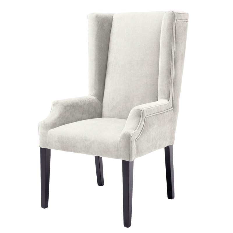 Стул Eichholtz Dining Chair Tempio sand Молочный Черный во Владивостоке | Loft Concept 