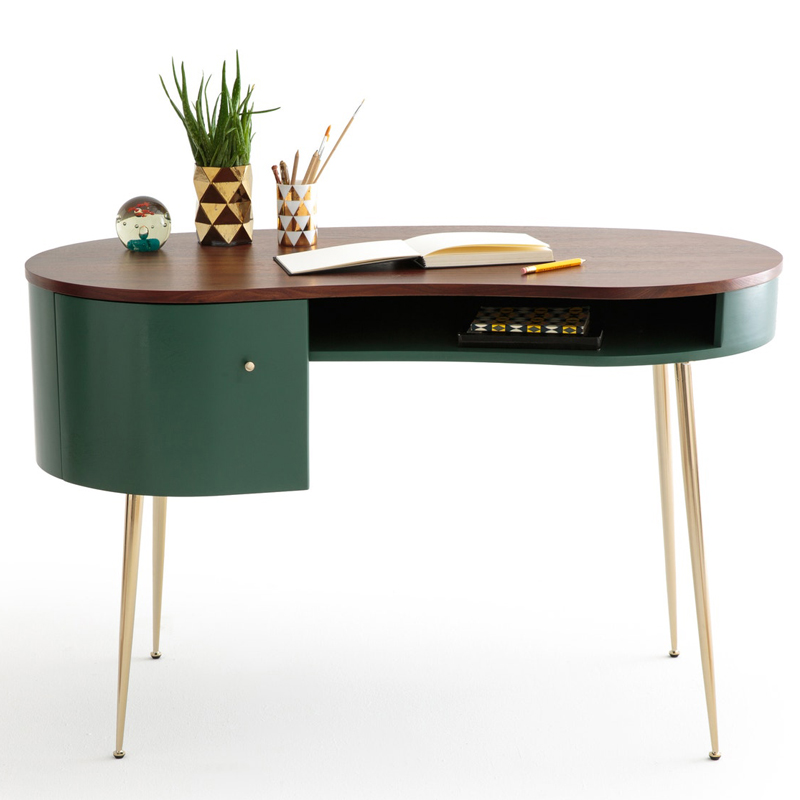 Рабочий стол Torborg Desktop Орех Золотой Изумрудный во Владивостоке | Loft Concept 