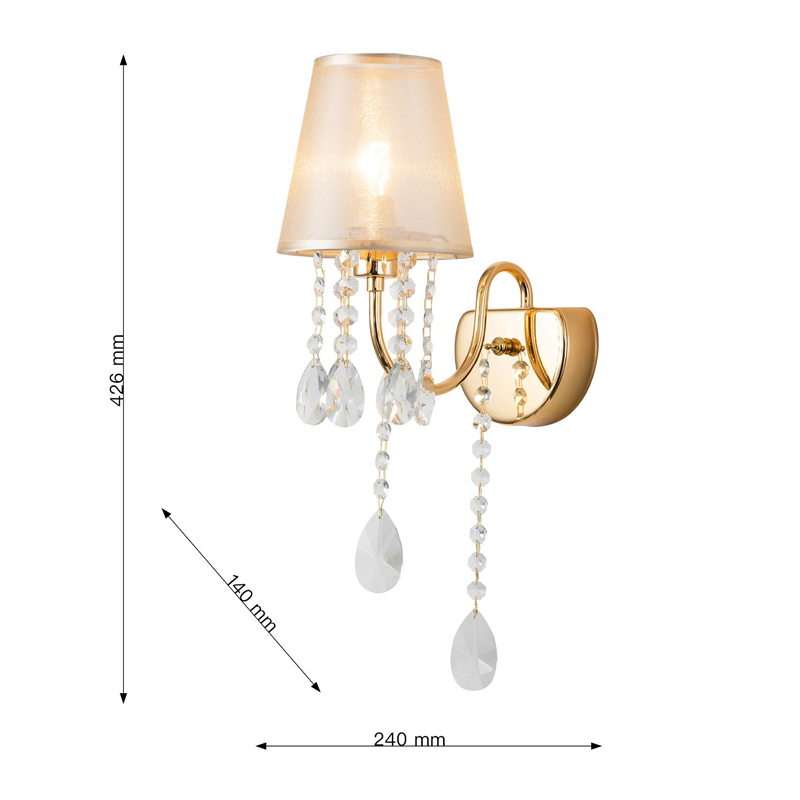Бра золотого цвета с хрустальным декором Dainty Light Бра золотого цвета с хрустальным декором Dainty Light во Владивостоке